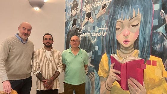 La biblioteca estrena un mural sobre el fomento de la lectura