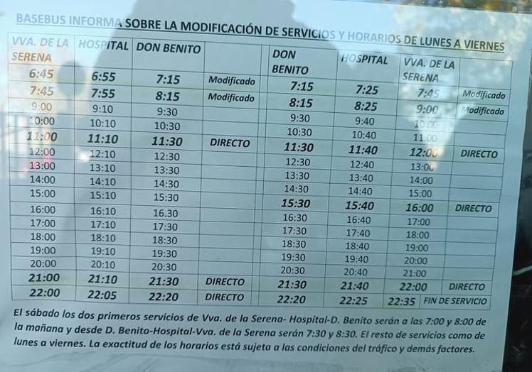 Horarios oficiales actualizados el 11 de noviembre y compartido por un usuario en redes sociales.