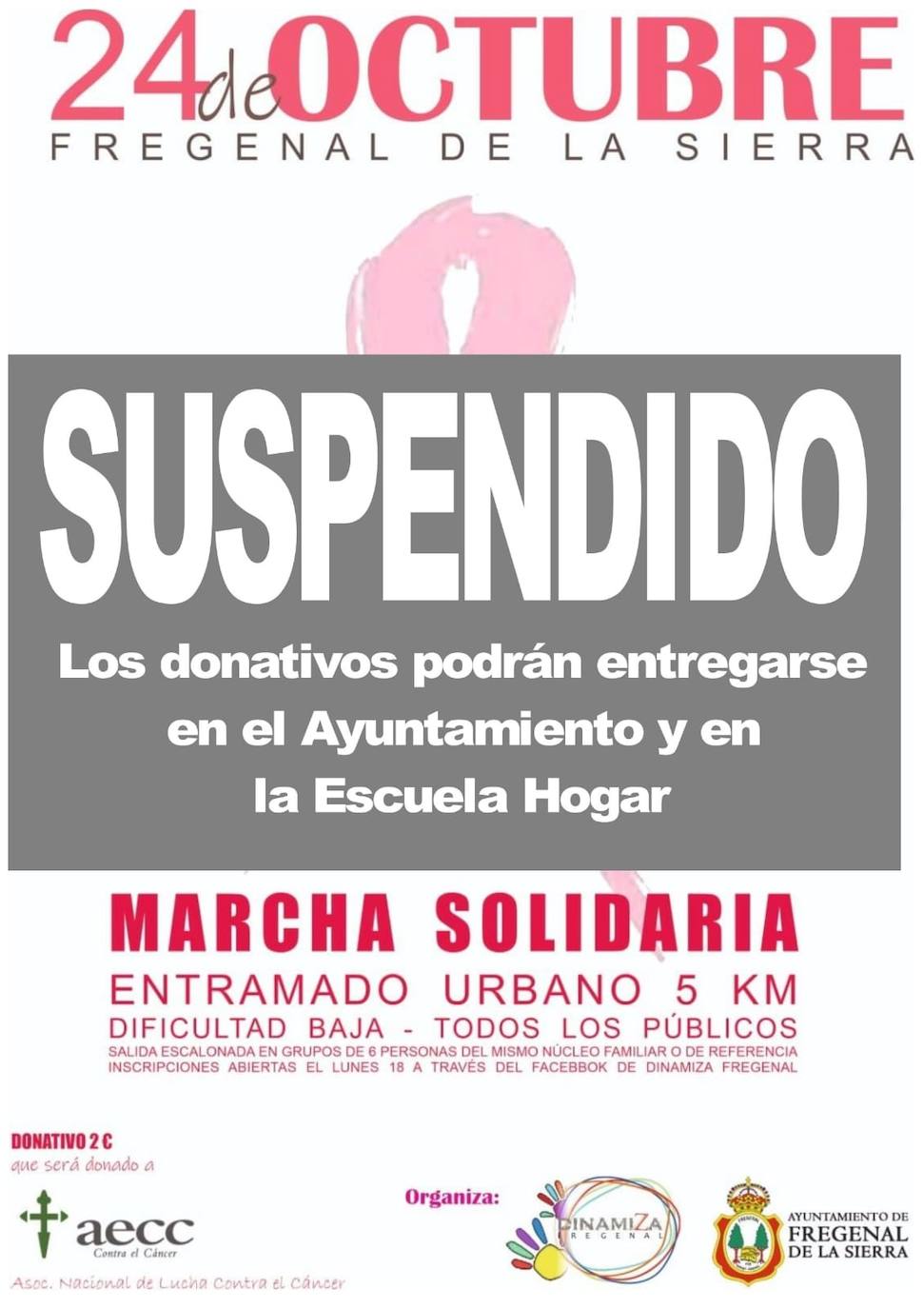 Cartel del evento suspendido