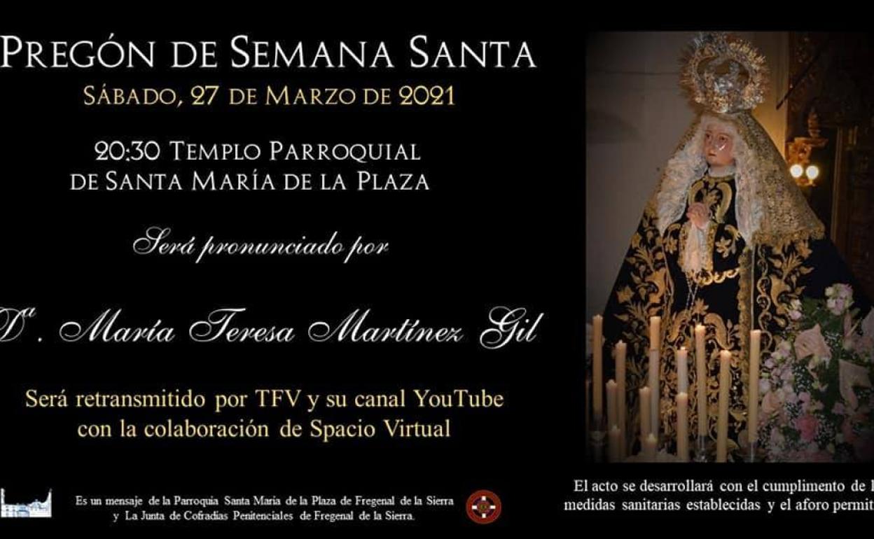María Teresa Martínez, dará el sábado el pregón de la Semana Santa frexnense 2021
