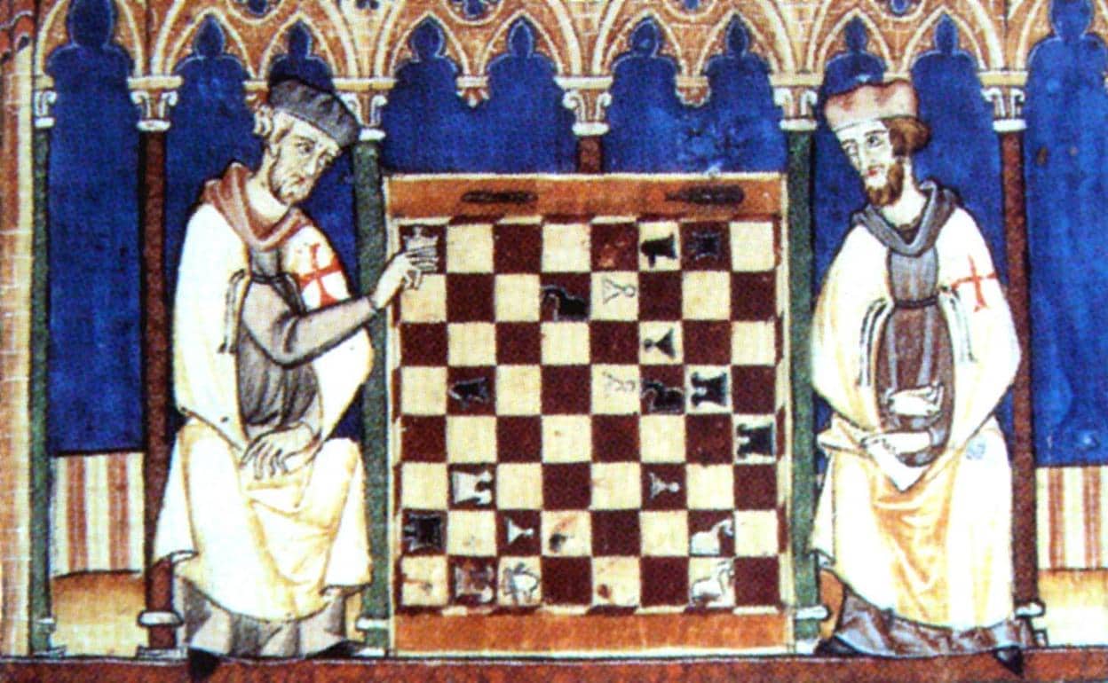 El Maestre de los Templarios Juan Fernández Gay y Pay Gómez Barreto jugando al ajedrez