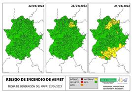 Riesgo de incendios para el fin de semana