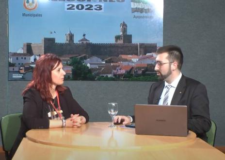 Imagen secundaria 1 - María José Serrano, durante su entrevista en TVF tras conocerse los resultados de las elecciones.