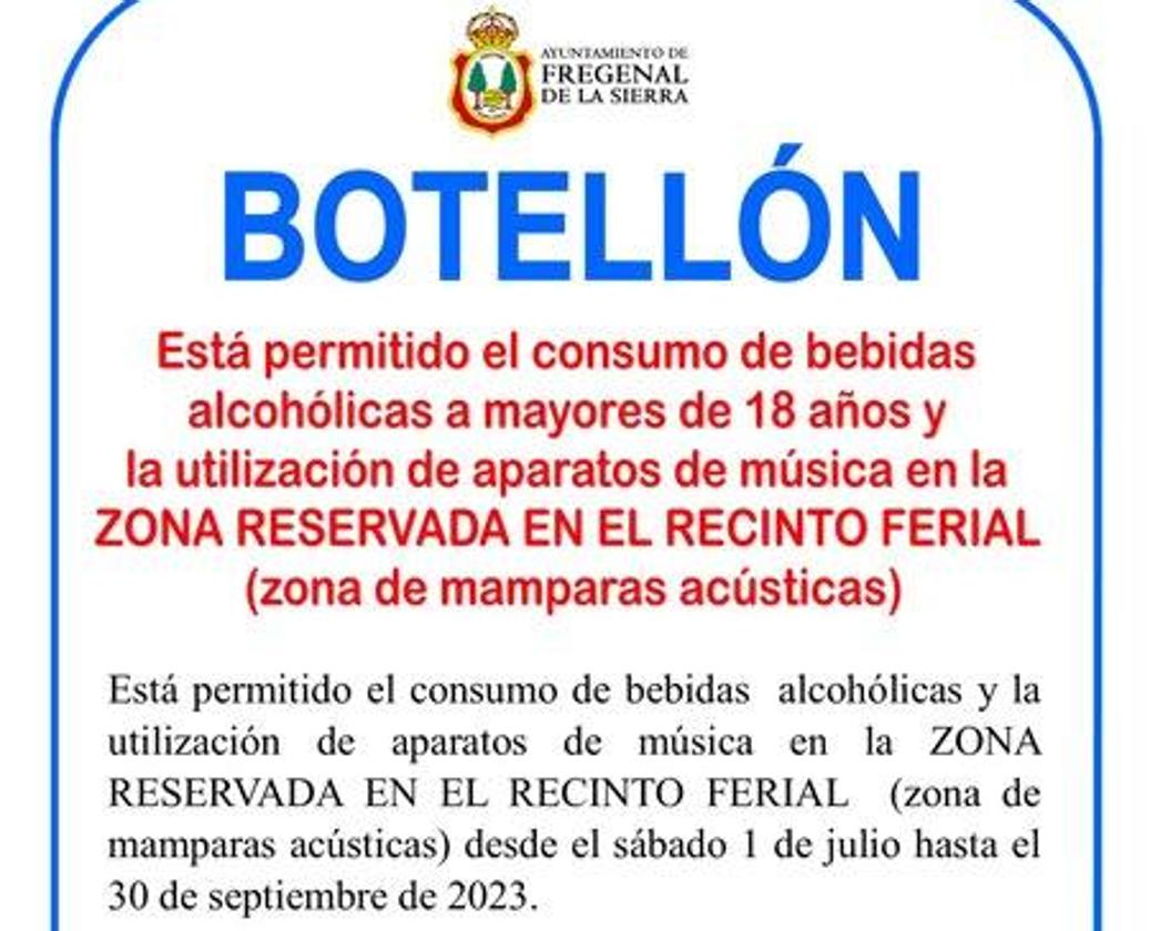 El Ayuntamiento de Fregenal habilita una zona para el botellón