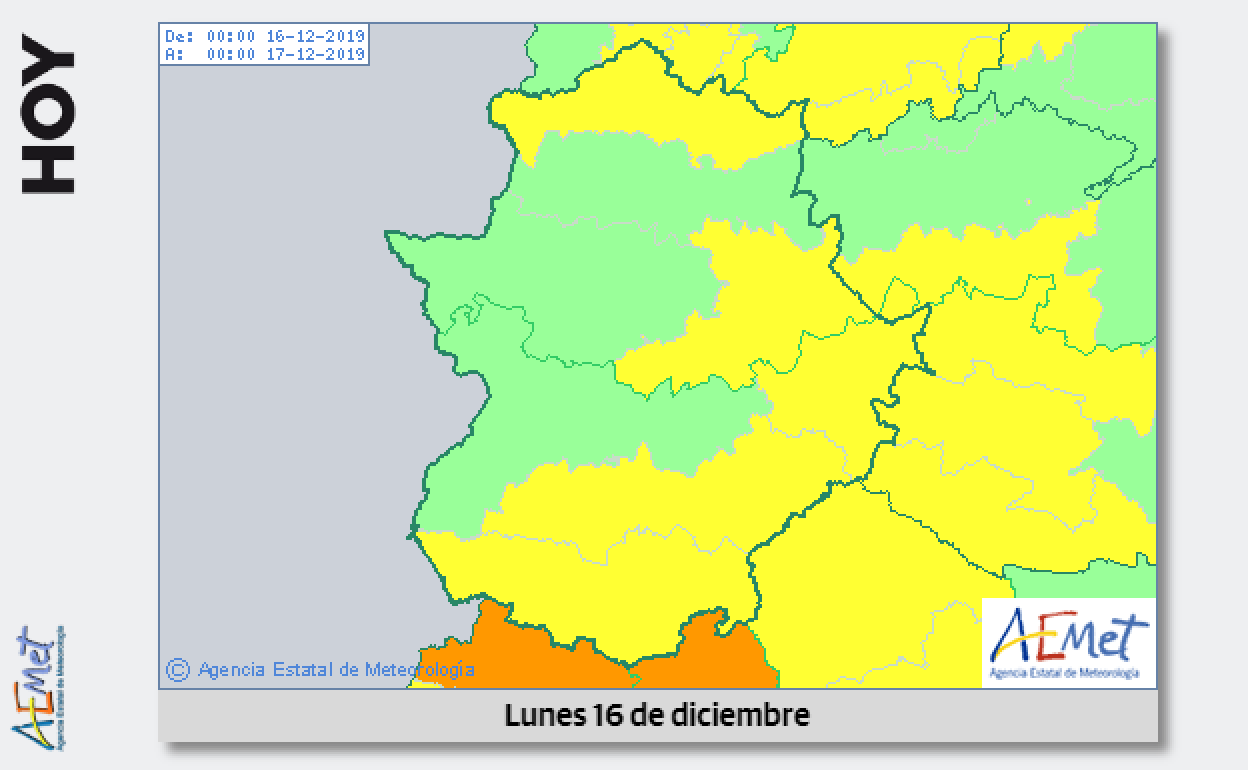 Alerta a amarilla por viento este lunes