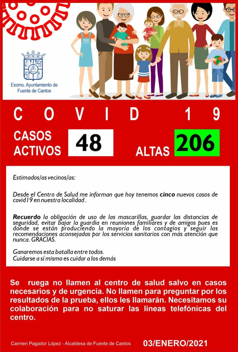 Fuente de Cantos cuenta con 48 casos activos