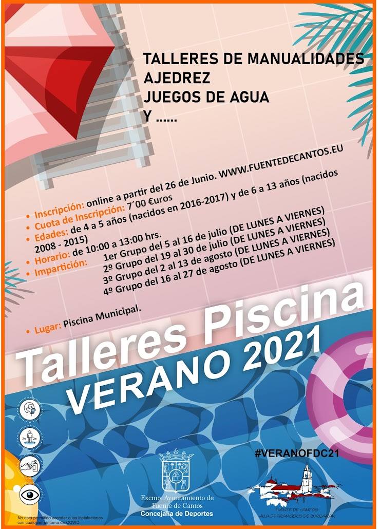 Talleres de piscina durante este verano