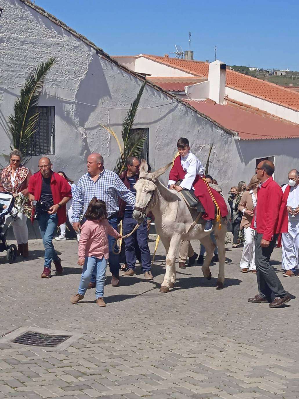Representacion biblíca de la entrada triunfal de Jesús en Jerusalén