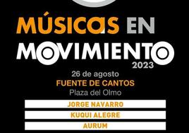 El programa 'Músicos en movimiento' recalará el 26 de agosto en Fuente de Cantos