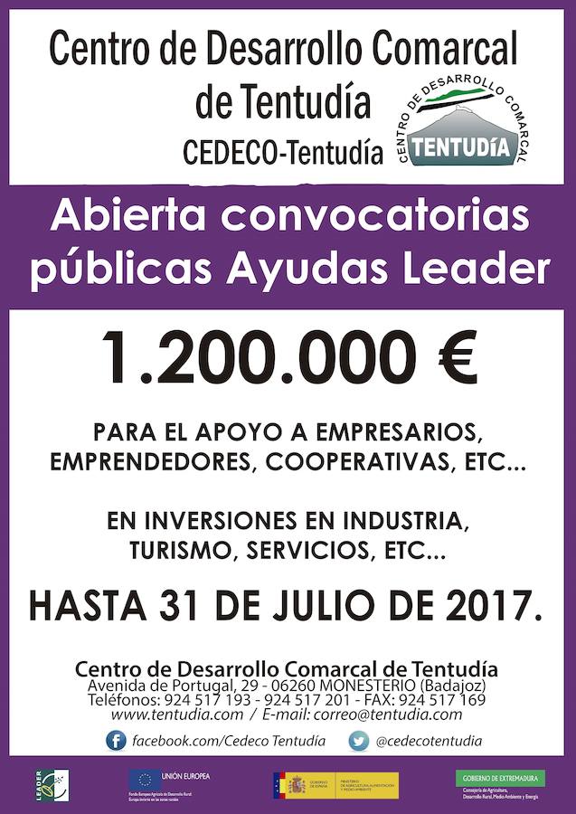 1,2 millones en ayudas para impulsar proyectos empresariales en Tentudía