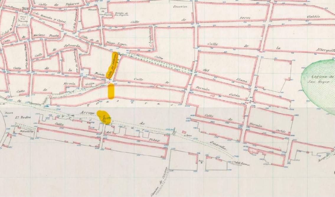 Cartografía del callejero de Guareña de 1933.