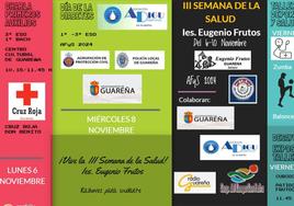 Cartel anunciador de la III Semana de la Salud organizada por el IES Eugenio Frutos.