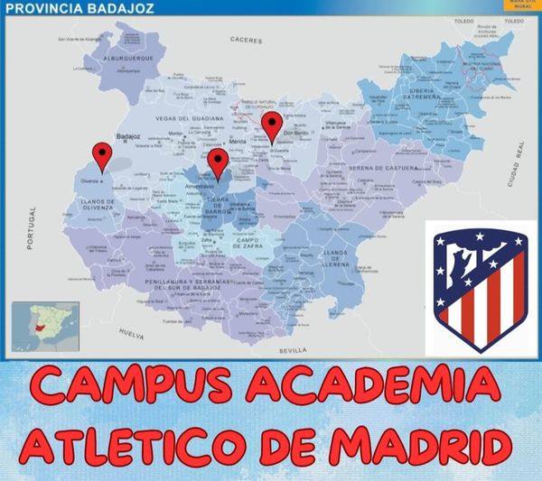 Cartel anunciador del campus Academia Atlético de Madrid.