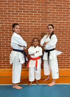 Jessica, Daniela y Candela durante un entrenamiento