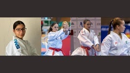 Las deportistas durante entrenamientos