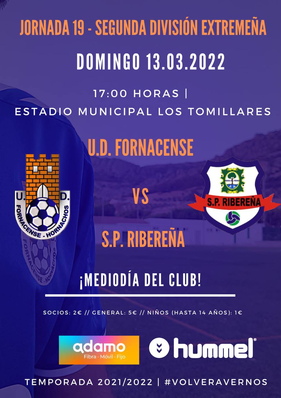 Este domingo partido de máxima rivalidad comarcal en Los Tomillares, se enfrentará el Fornacense y la Ribereña
