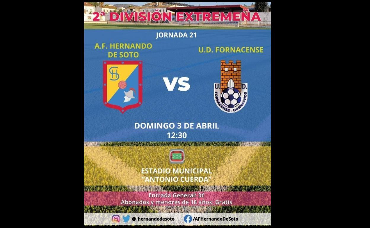 El Fornacense juega el último partido de liga fuera de casa, frente al Hernando de Soto