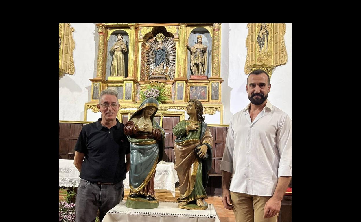 La parroquia restaura dos tallas de madera pertenecientes al conjunto artístico denominado «Calvario»