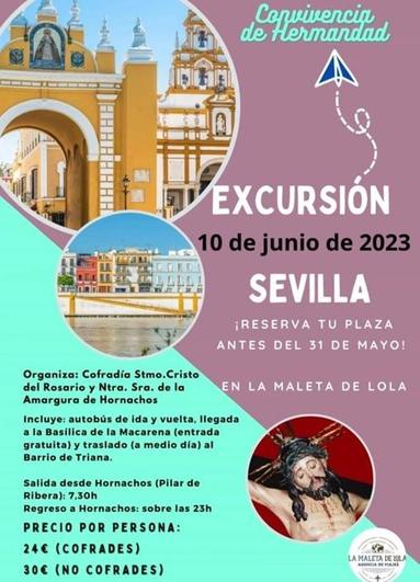 La Cofradía del Stmo Cristo del Rosario y Ntra Sra de la Amargura llevará a cabo una convivencia - excursión a Sevilla