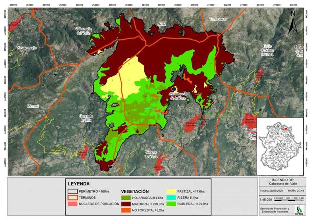 El incendio en La Vera y el Jerte ha calcinado 4.169 hectáreas