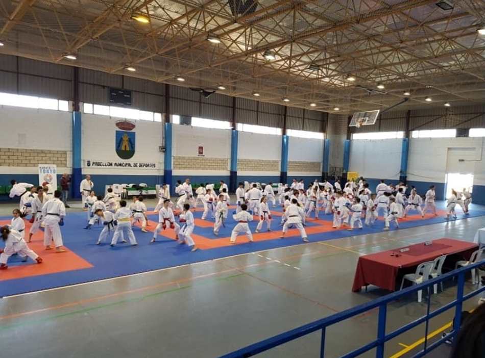 Competición de karate en el pabellón municipal de deportes.