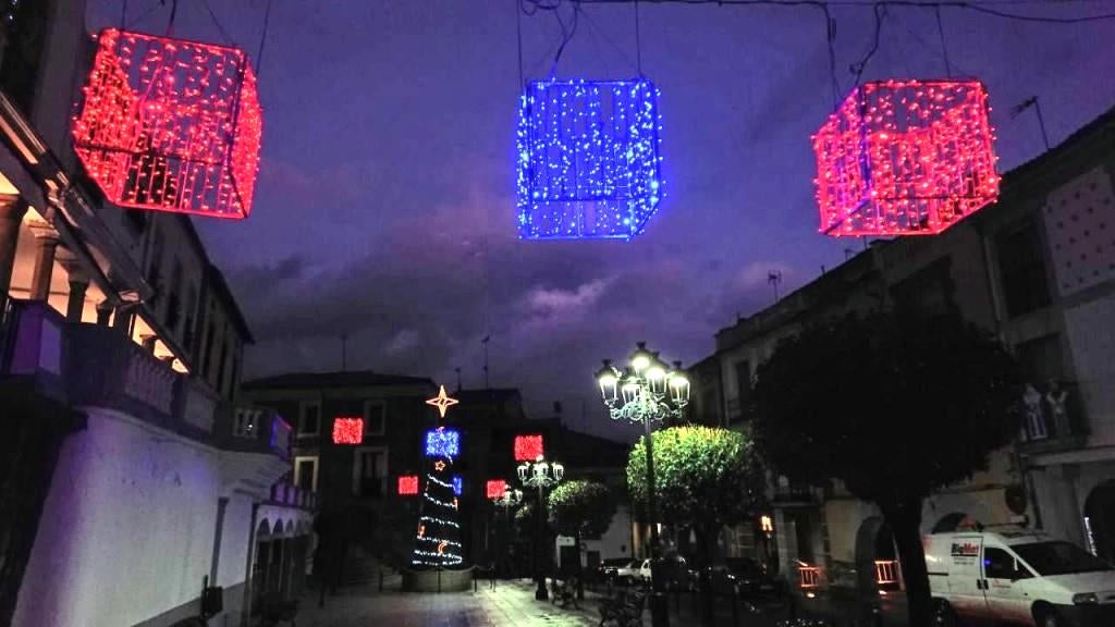 Alumbrado de 2020 de la Plaza Mayor de Jaraíz de la Vera.