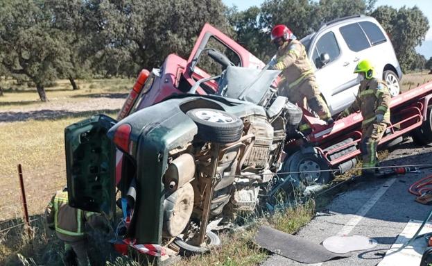Estado en el que han quedado los vehículos implicados en el accidente.
