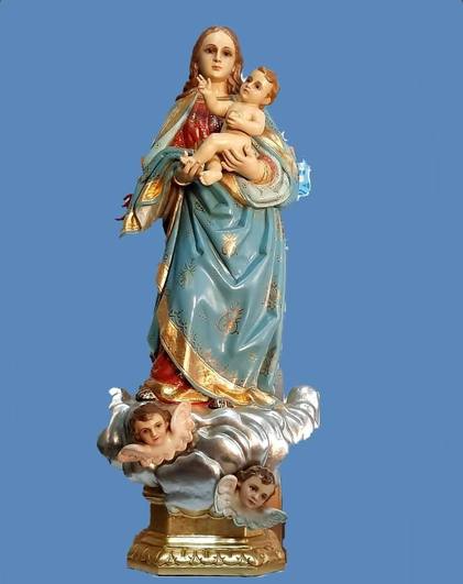 La imagen pequeña de la Virgen del Salobrar que llevarán los niños en procesión el domingo.