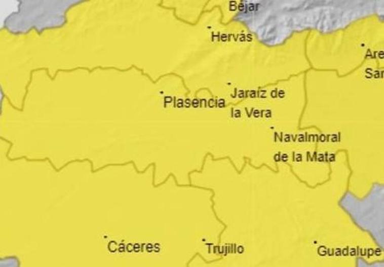 El 112 Extremadura amplía la alerta amarilla para mañana sábado a toda la región