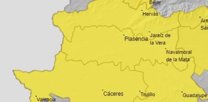 El 112 Extremadura amplía la alerta amarilla para mañana sábado a toda la región