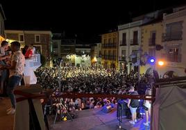 Uno de los conciertos del pasado año, en la Plaza Mayor, durante la concentración nacional de motos.