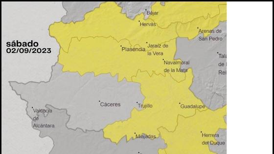 El 112 activará el sábado la alerta amarilla por lluvias y tormentas en Extremadura
