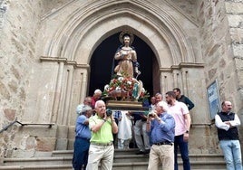 La imagen, el pasado año, saliendo de la iglesia de San Miguel.