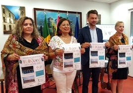Emilia Ortiz, Montserrat López, Luis Miguel Núñez y Sandra Sánchez durante el acto de la presentación del festival.