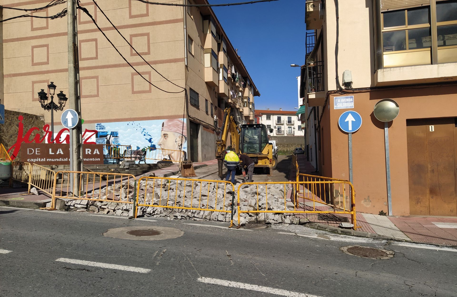 Obras del paso peatonal de la calle Bailén.