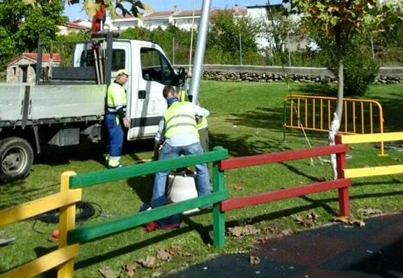 Instalación de las farolas. 