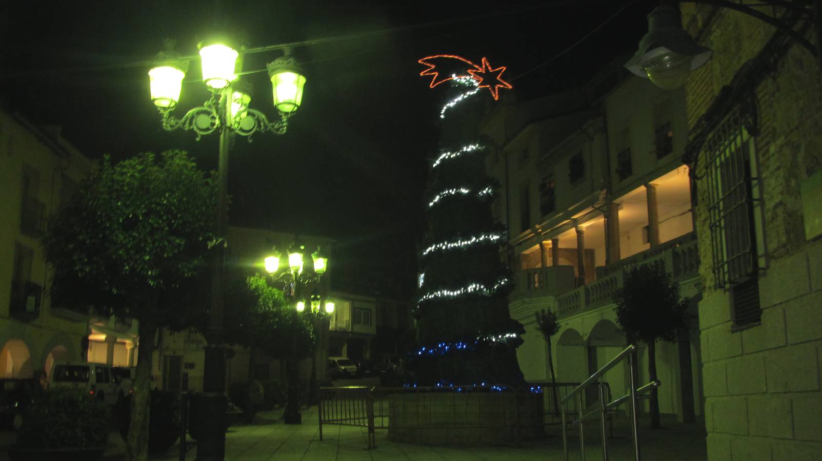 Árbol instalado en la Plaza Mayor.