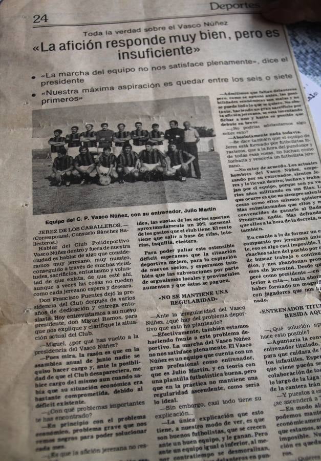 Recorte de una entrevista a Miguel Ramos publicada en el Diario HOY, siendo entonces corresponsal de este periódico en Jerez, Consuelo Sánchez Ballesteros.