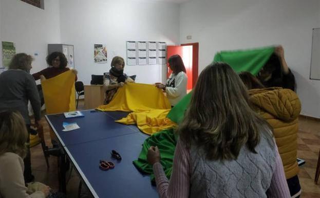 Taller de confección de pancartas.