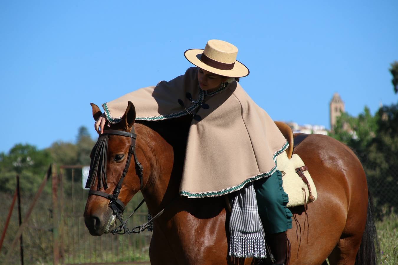 Romeros, carrozas y caballistas han acompañado, esta mañana, en procesión, al Simpecado de Nuestra Señora de Aguasantas, Patrona de Jerez de los Caballeros, hasta la ermita consagrada a su nombre. Durante el camino, no han faltado las perrunillas, la copa de anís, el acompañamiento musical del tamborilero de la Hermandad de La Algaba, Ramón Barragán, y los cánticos y bailes de algunos romeros. Un día de júbilo, convivencia y devoción a Nuestra Señora de Aguasantas que culminará, esta tarde, a las 20 horas, con el rezo del Santo Rosario en la citada ermita y el canto de la Salve a la Virgen.