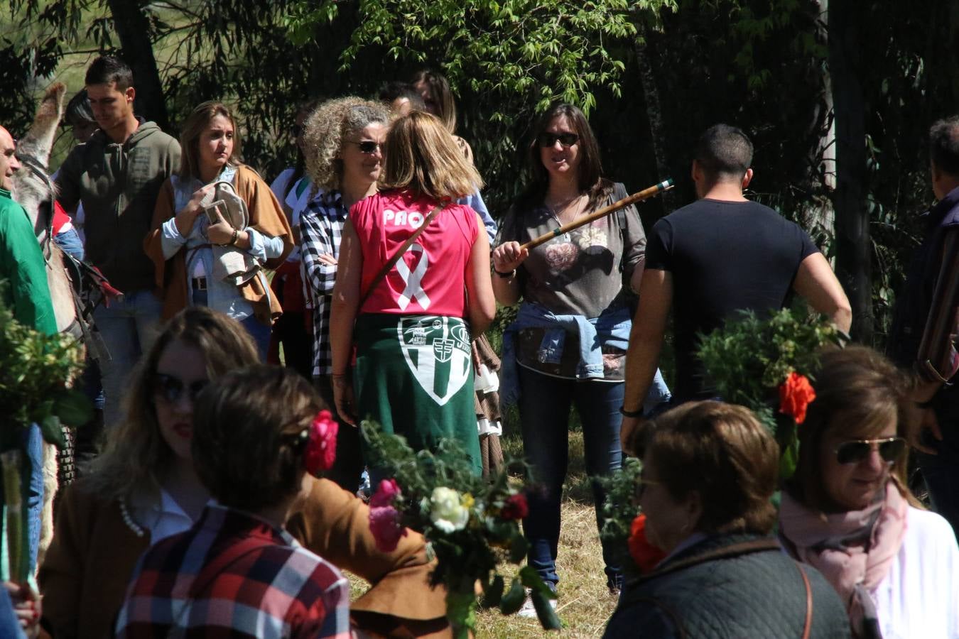 Romeros, carrozas y caballistas han acompañado, esta mañana, en procesión, al Simpecado de Nuestra Señora de Aguasantas, Patrona de Jerez de los Caballeros, hasta la ermita consagrada a su nombre. Durante el camino, no han faltado las perrunillas, la copa de anís, el acompañamiento musical del tamborilero de la Hermandad de La Algaba, Ramón Barragán, y los cánticos y bailes de algunos romeros. Un día de júbilo, convivencia y devoción a Nuestra Señora de Aguasantas que culminará, esta tarde, a las 20 horas, con el rezo del Santo Rosario en la citada ermita y el canto de la Salve a la Virgen.