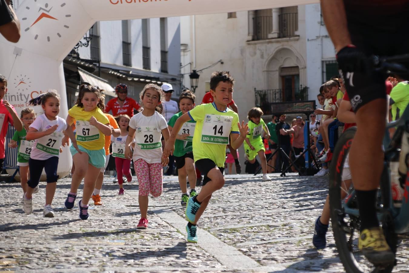 La Plaza de España de Jerez de los Caballeros acogió, ayer, la XXI Carrera Popular y VIII Caminata por la Salud y Solidaridad, organizada por la Concejalía de Juventud y Deportes del Ayuntamiento de Jerez con el apoyo del Programa de Dinamización Deportiva de la Mancomunidad Sierra Suroeste. Esta edición congregó a más de 250 participantes entre todas las categorías y se recaudaron 84 kilos de alimentos y 75 euros destinados a Cruz Roja en Jerez. La citada prueba se consagra, año tras año, como una de las citas deportivas ineludibles y más esperadas por los jerezanos y jerezanas. 
