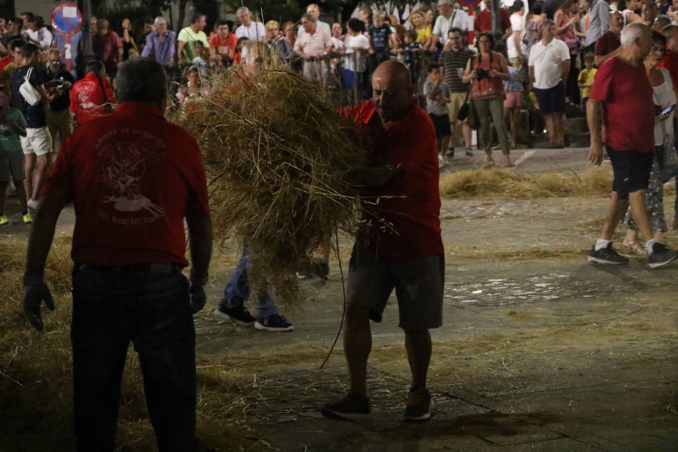 El Llano de Santa María volvió, ayer, a convertirse en el mejor escenario para la tradicional 'quema del rabo del diablo'. Una singular celebración que, en vísperas de la festividad de San Bartolomé, patrón de Jerez, tiene como protagonista al fuego como elemento purificador y está presidida por dos «monigotes» que representan al diablo y la diabla. Sobre el Llano de Santa María los 'Amigos de la quema del rabo del diablo' dispusieron hileras de pasto, formando cuadros, y terminados en un «rabo», a los que se les prendió fuego. Cuando las llamas comenzaron a extinguirse, pequeños y mayores saltaron por encima de ellas.