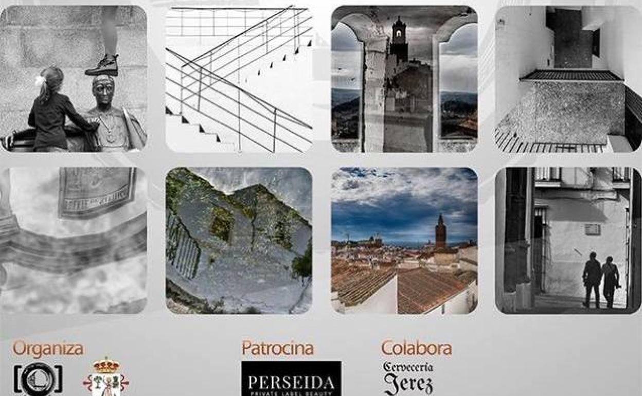 Fotografías premiadas la pasada edición anunciando el 4º Maratón Fotográfico Jerez de los Caballeros.