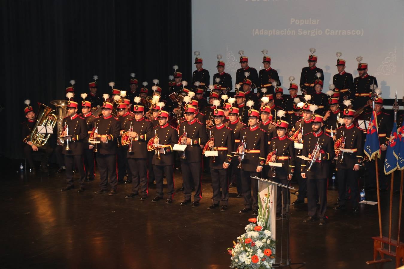 La Agrupación Musical 'Maestro Sousa' interpretando una de las Marchas de su repertorio para esta Semana Santa.