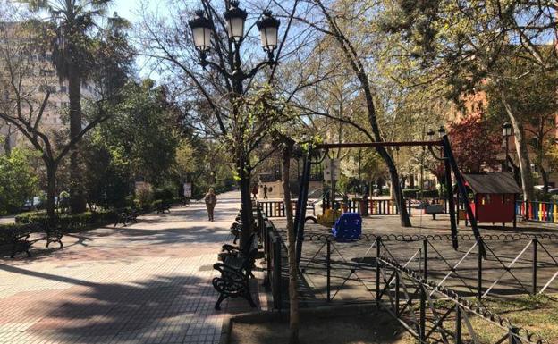 Paseo de Cánovas en Cáceres.