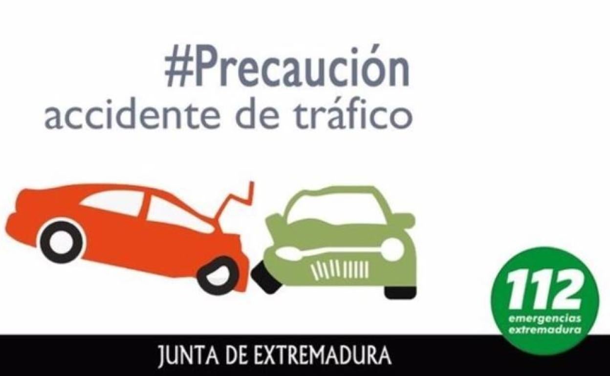 Cartel de precaución ante un accidente de tráfico 