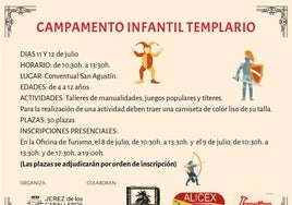Los pequeños podrán disfrutar de un Campamento Templario
