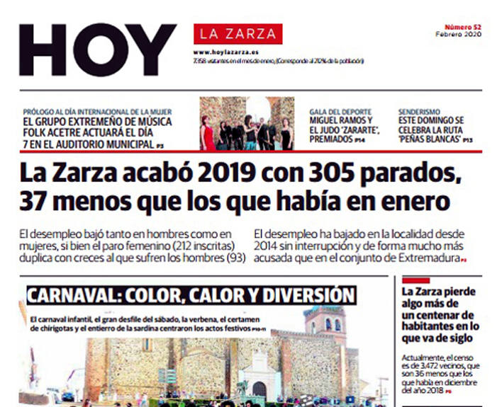 Este jueves sale el periódico de febrero