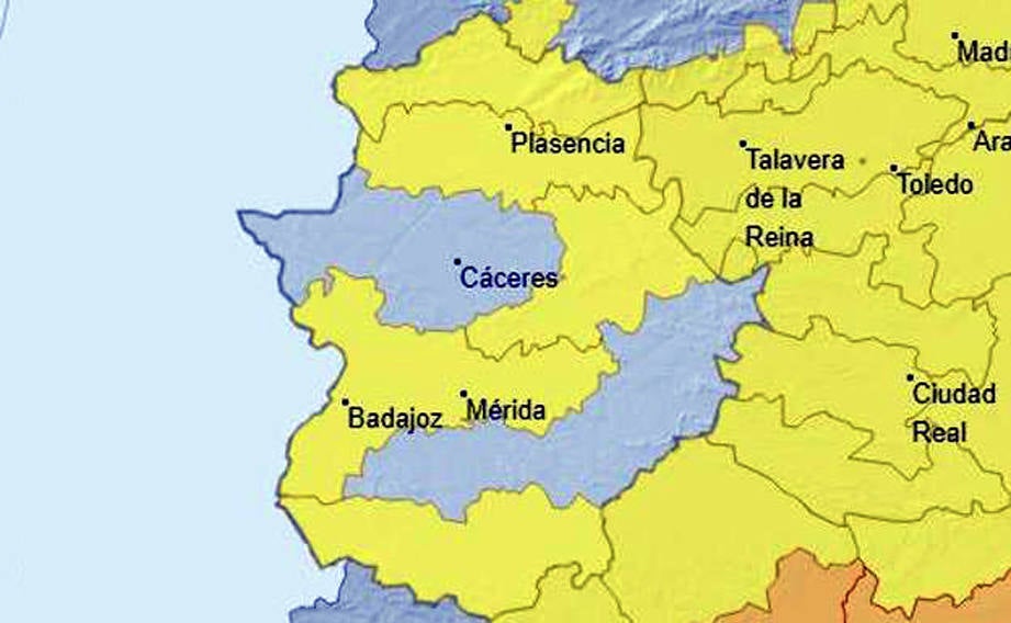 Mapa de las temperaturas del lunes. / AEMET